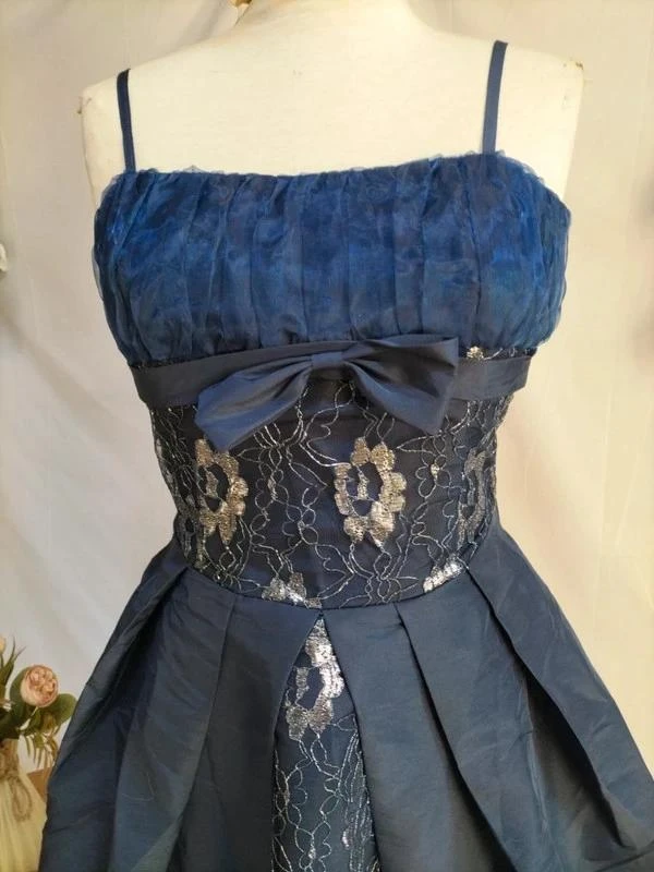 Avondjurk marineblauw maat M met nieuwe sjaal – photo 3